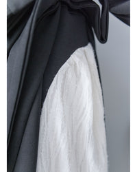 Feather Spliced Dress  立體細褶拼色羽毛紋理側修腰連身裙/ DS1065