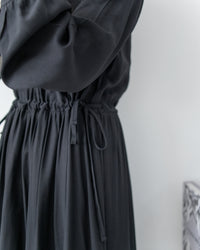 Luminous Dress 極致絲光棉顯瘦圓領蝴蝶修腰長裙/ DS1080