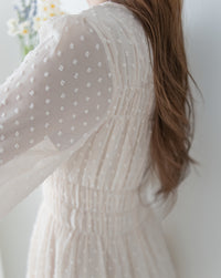 Romantic Dot Dress 浪漫立體點紋修身雪紡連身裙/ DS1073