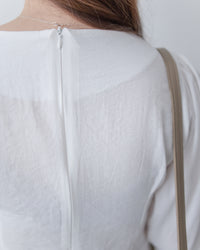 Tailored  Ribbon Top  百搭後拉鍊修腰顯瘦上衣/ BU9131