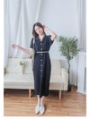 V Collar Knit 翻領V領裝飾鈕扣設計彈性線料 Dress/ DS9899 (pre-order)