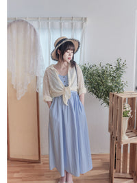 （肩帶可調) Alice 吊帶V領皺褶衣身連身裙 Dress/ DS9900