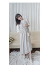 （肩帶可調) Alice 吊帶V領皺褶衣身連身裙 Dress/ DS9900