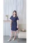Linen 麻棉顯瘦弧腰線連身裙 Dress/ DS9909 (Beige/Mustard soldout)