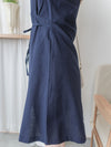 Linen 麻棉顯瘦弧腰線連身裙 Dress/ DS9909 (Beige/Mustard soldout)