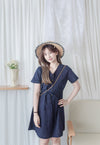 Linen 麻棉顯瘦弧腰線連身裙 Dress/ DS9909 (Beige/Mustard soldout)