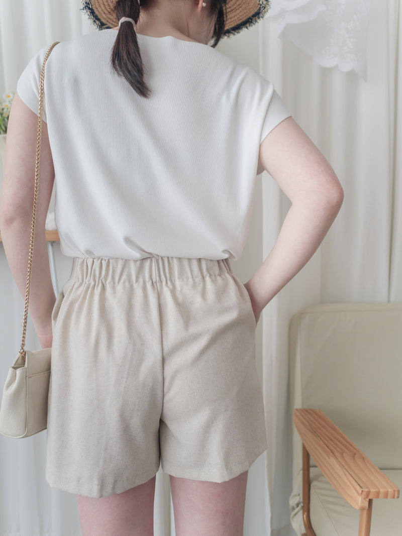 Boat Collar 冰絲無肩線彈性船領上衣 Top/ TP9150 (White / Mint sold out)