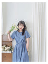 【現貨限量回歸】Denim 車線設計修腰牛仔連身裙 Dress/ DS9912
