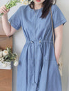 【現貨限量回歸】Denim 車線設計修腰牛仔連身裙 Dress/ DS9912