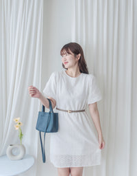 Bubble Lace 日常通花A形連身裙 Dress/ DS9920 （Black Soldout)