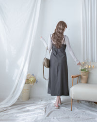 Geometric Vest Dress 幾何剪裁質感面料修飾線條吊帶長裙/ DS1081