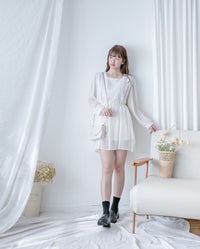 Chiffon Square Collar Dress
 雪紡方領層次感飄逸連衣裙/ DS1082