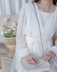 Chiffon Square Collar Dress
 雪紡方領層次感飄逸連衣裙/ DS1082