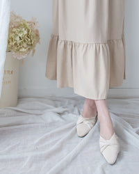 Sophie Dress 方領柔霧面料橡筋修身傘魚尾長裙/ DS1086