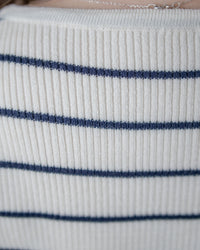 Square Collar Knit Top 法式方領顯瘦條紋針織打底上衣/ TP9211