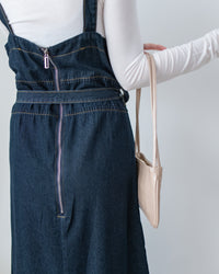 Denim Vest Dress 深藍隨性側開衩質感牛仔吊帶裙/ DS1084