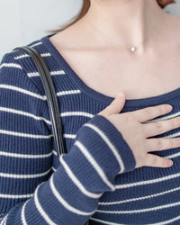 Square Collar Knit Top 法式方領顯瘦條紋針織打底上衣/ TP9211