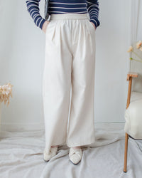Linen-Cotton Skirt Pants 舒適麻棉仿真褲頭橡筋腰闊褲/ SK8932