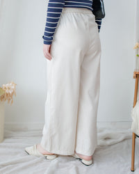 Linen-Cotton Skirt Pants 舒適麻棉仿真褲頭橡筋腰闊褲/ SK8932
