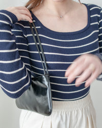 Double Strap Shoulder Bag 輕法式光澤皮感細帶腋下包/ BG8093