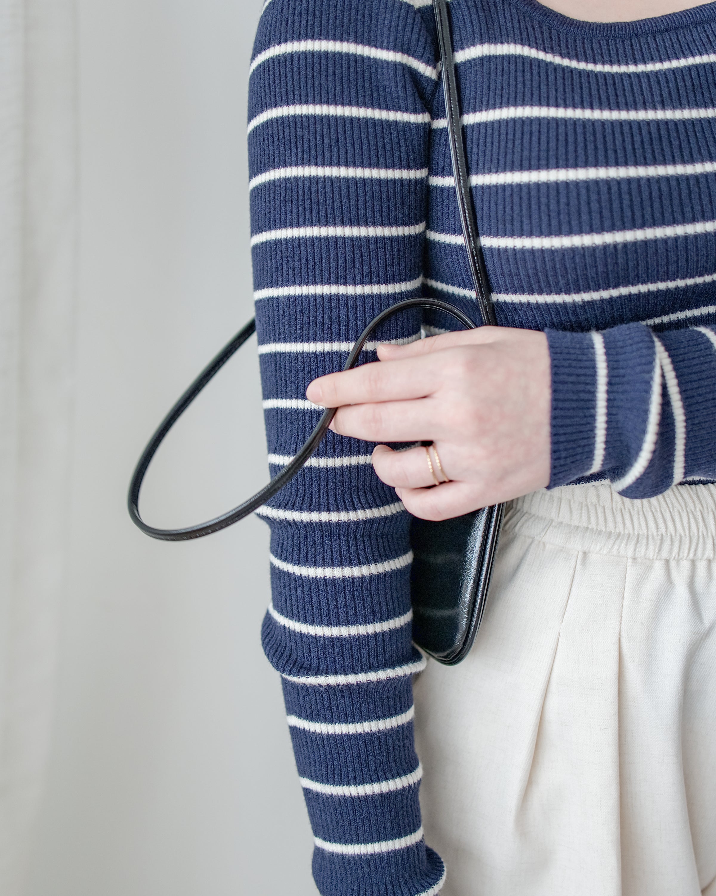 Double Strap Shoulder Bag 輕法式光澤皮感細帶腋下包/ BG8093