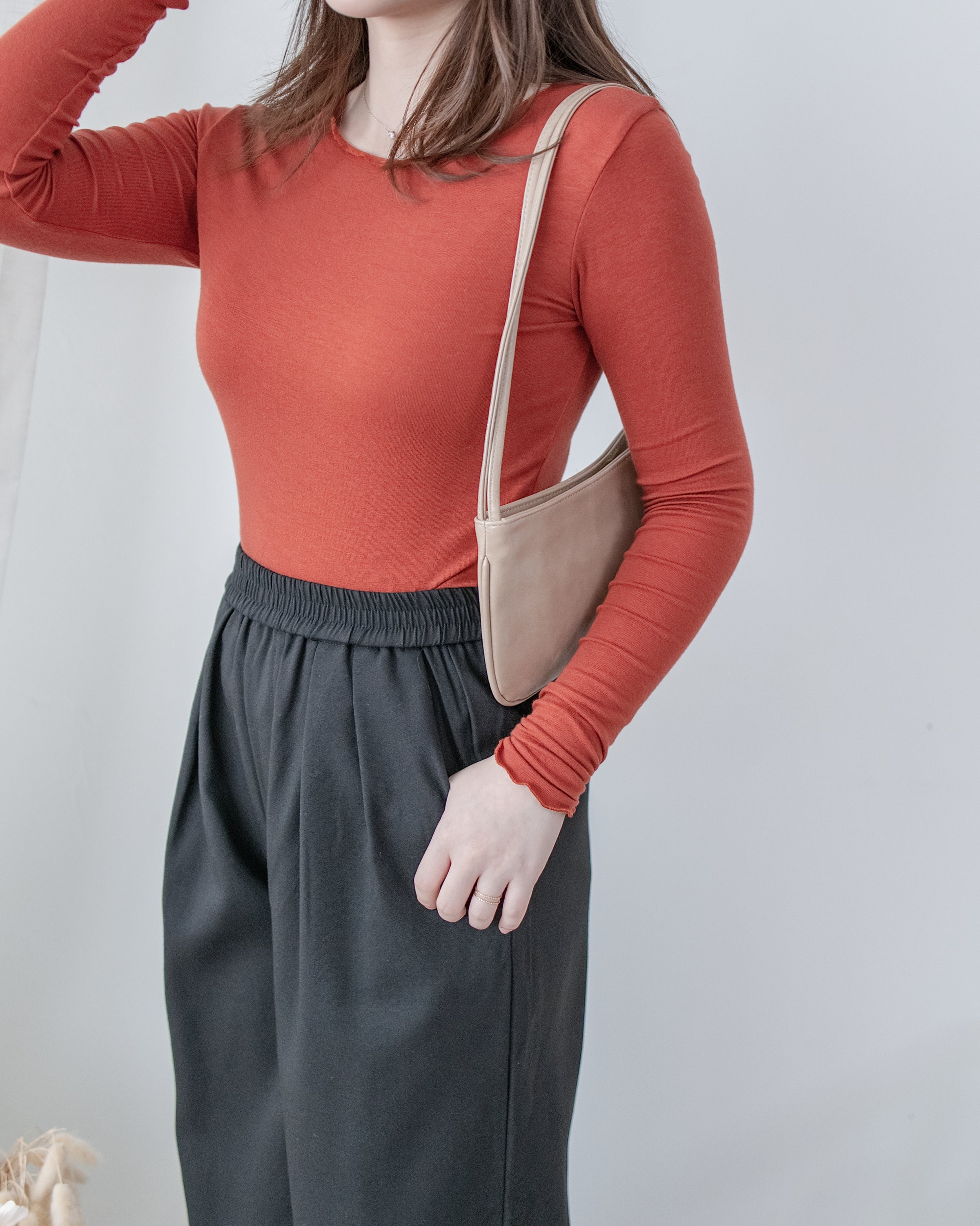 Linen-Cotton Skirt Pants 舒適麻棉仿真褲頭橡筋腰闊褲/ SK8932