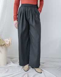 Linen-Cotton Skirt Pants 舒適麻棉仿真褲頭橡筋腰闊褲/ SK8932