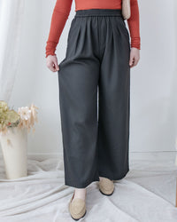 Linen-Cotton Skirt Pants 舒適麻棉仿真褲頭橡筋腰闊褲/ SK8932