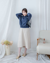 Embroidery Daisy Top  花形刺繡棉質翻領上衣/ TP9212