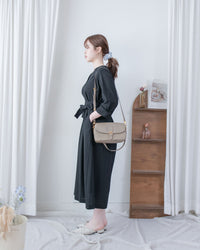 Tie-Waist Dress 隨性氣質雙圈修腰口袋連身裙/ DS1089