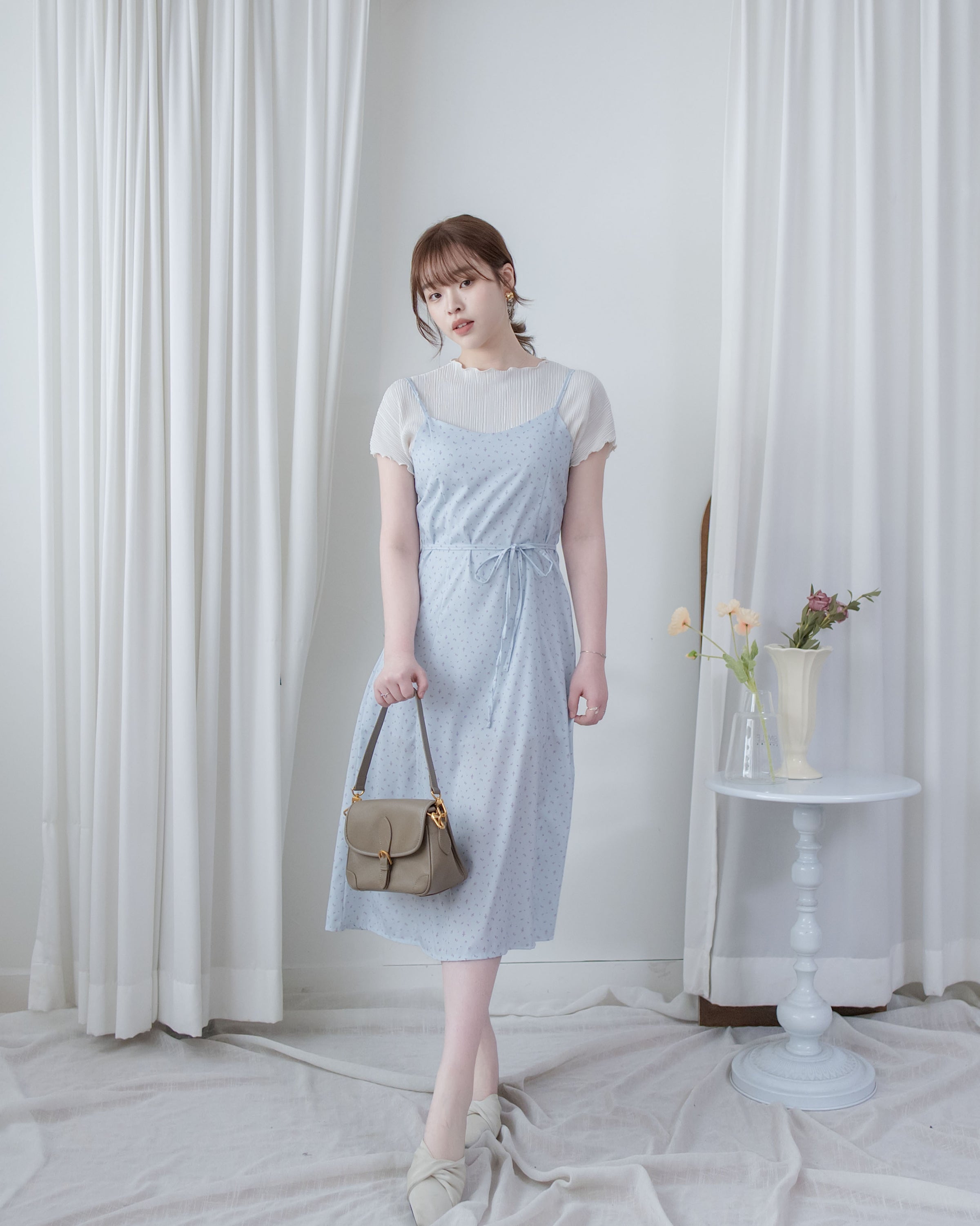 Floral Vest Dress 質感清新減齡碎花顯瘦吊帶長裙/ DS1088