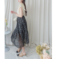 Midnight Starry 全橡筋深藍紋理飄逸花裙 Skirt/ SK8893 (pre-order 6月4日截單)