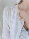 〔夏日百搭〕Lace Collar 空氣感蕾絲領口上衣或外套 Top/ TP9155 (Skyblue/Navy soldout)