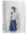 Denim 輕身牛仔色刺繡短褲 Shorts / PT8457