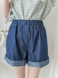 Denim 輕身牛仔色刺繡短褲 Shorts / PT8457