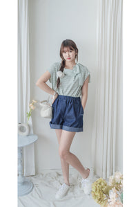 Denim 輕身牛仔色刺繡短褲 Shorts / PT8457