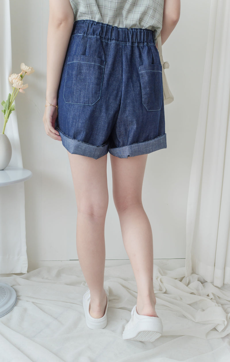 Denim 輕身牛仔色刺繡短褲 Shorts / PT8457