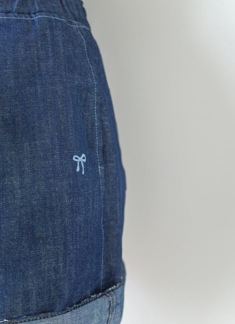 Denim 輕身牛仔色刺繡短褲 Shorts / PT8457