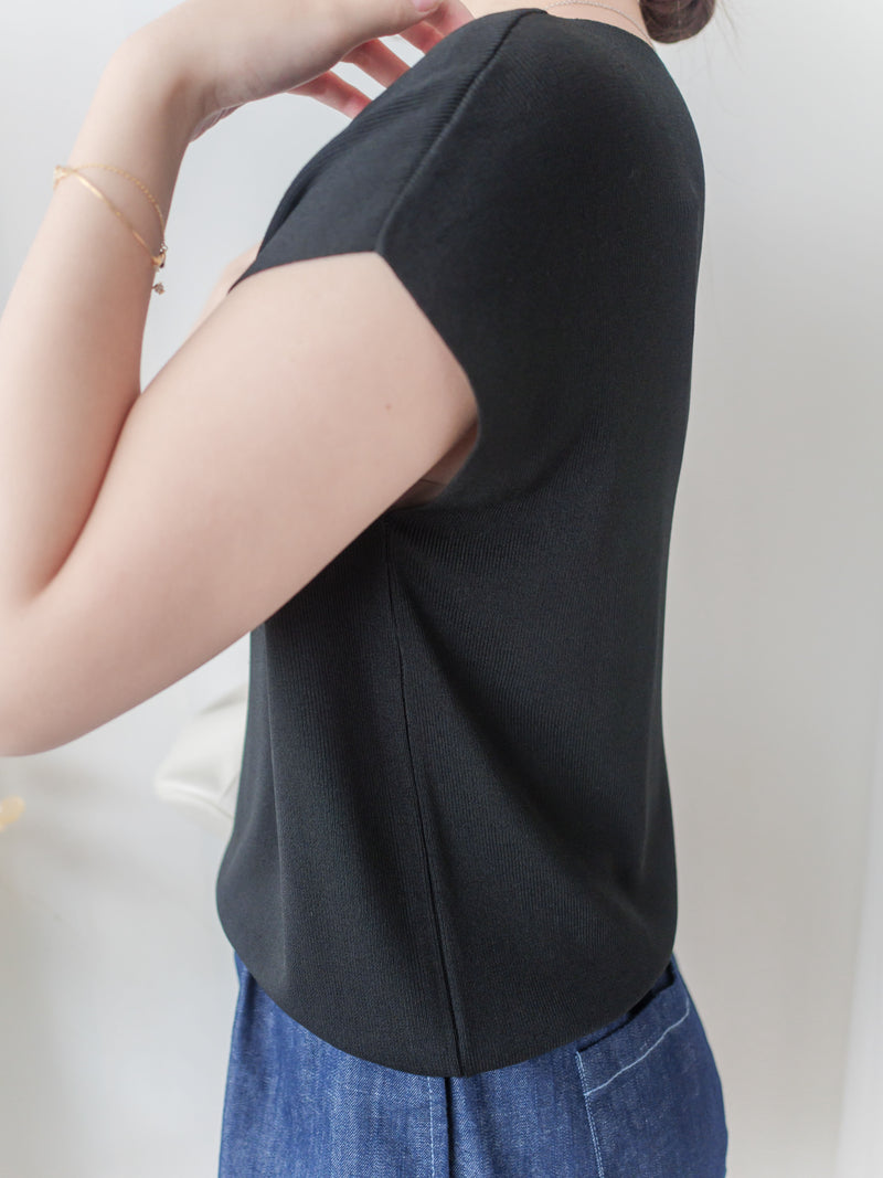 Boat Collar 冰絲無肩線彈性船領上衣 Top/ TP9150 (White / Mint sold out)