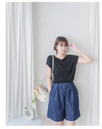 Boat Collar 冰絲無肩線彈性船領上衣 Top/ TP9150 (White / Mint sold out)
