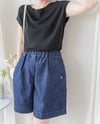 Denim 輕身牛仔色刺繡短褲 Shorts / PT8457
