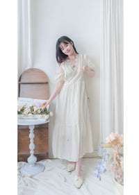 Daisy Lace Dress 夏日鑲空通花連裡布連身裙/ DS9914