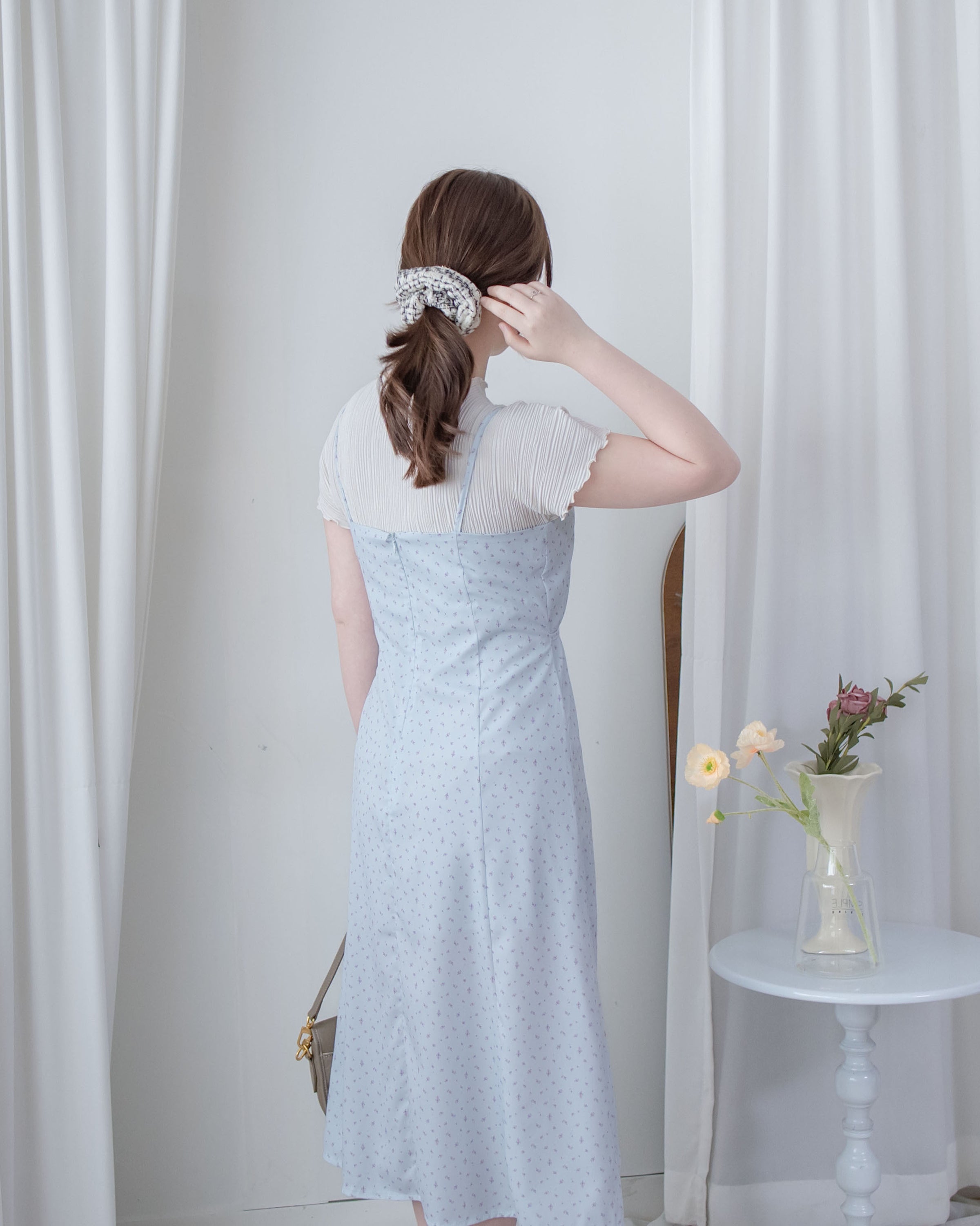 Floral Vest Dress 質感清新減齡碎花顯瘦吊帶長裙/ DS1088