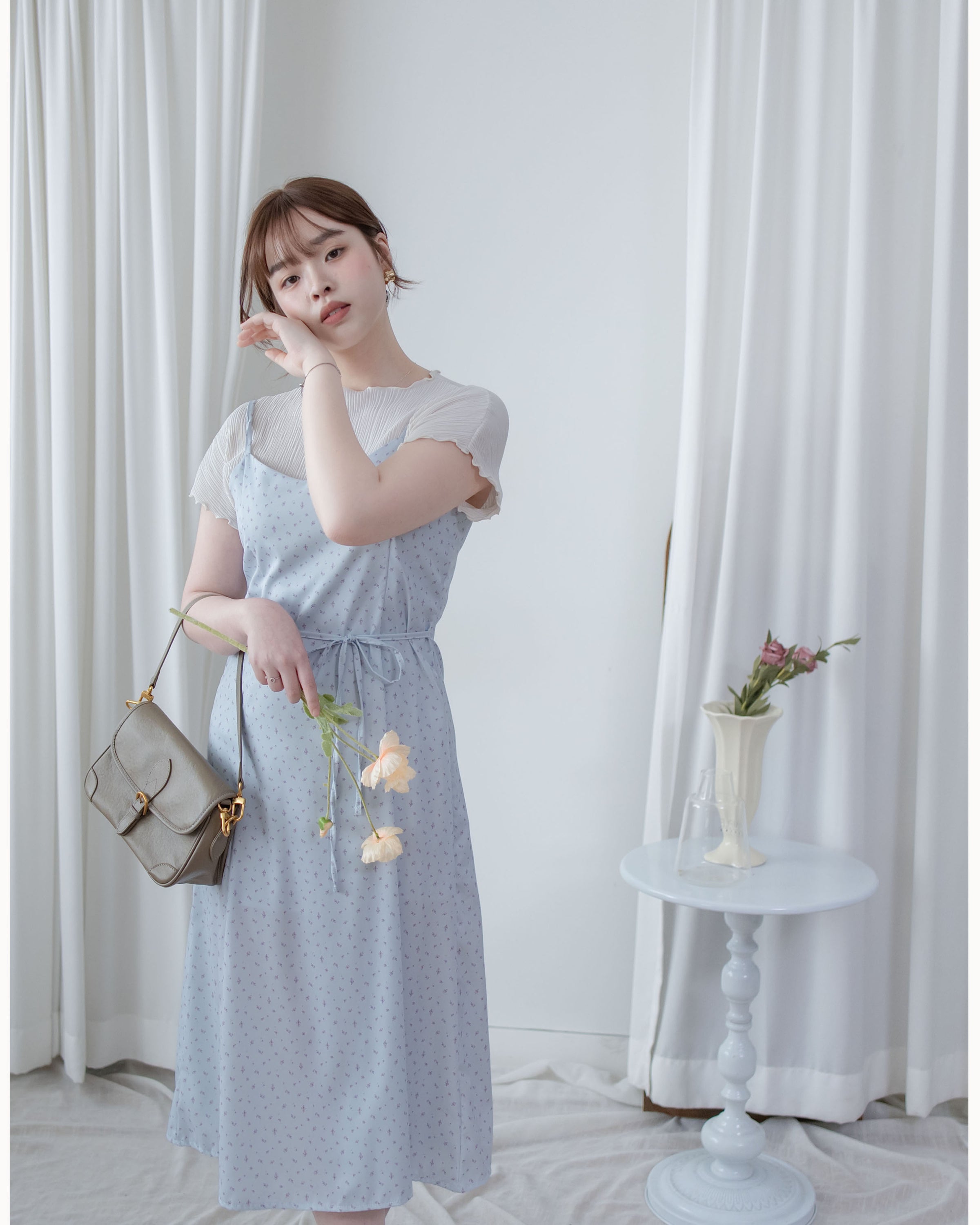 Floral Vest Dress 質感清新減齡碎花顯瘦吊帶長裙/ DS1088