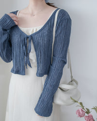 Cloud Touch Cardigan 防皺雲感皺褶顯瘦綁帶外套/ TP9214 (pre-order)