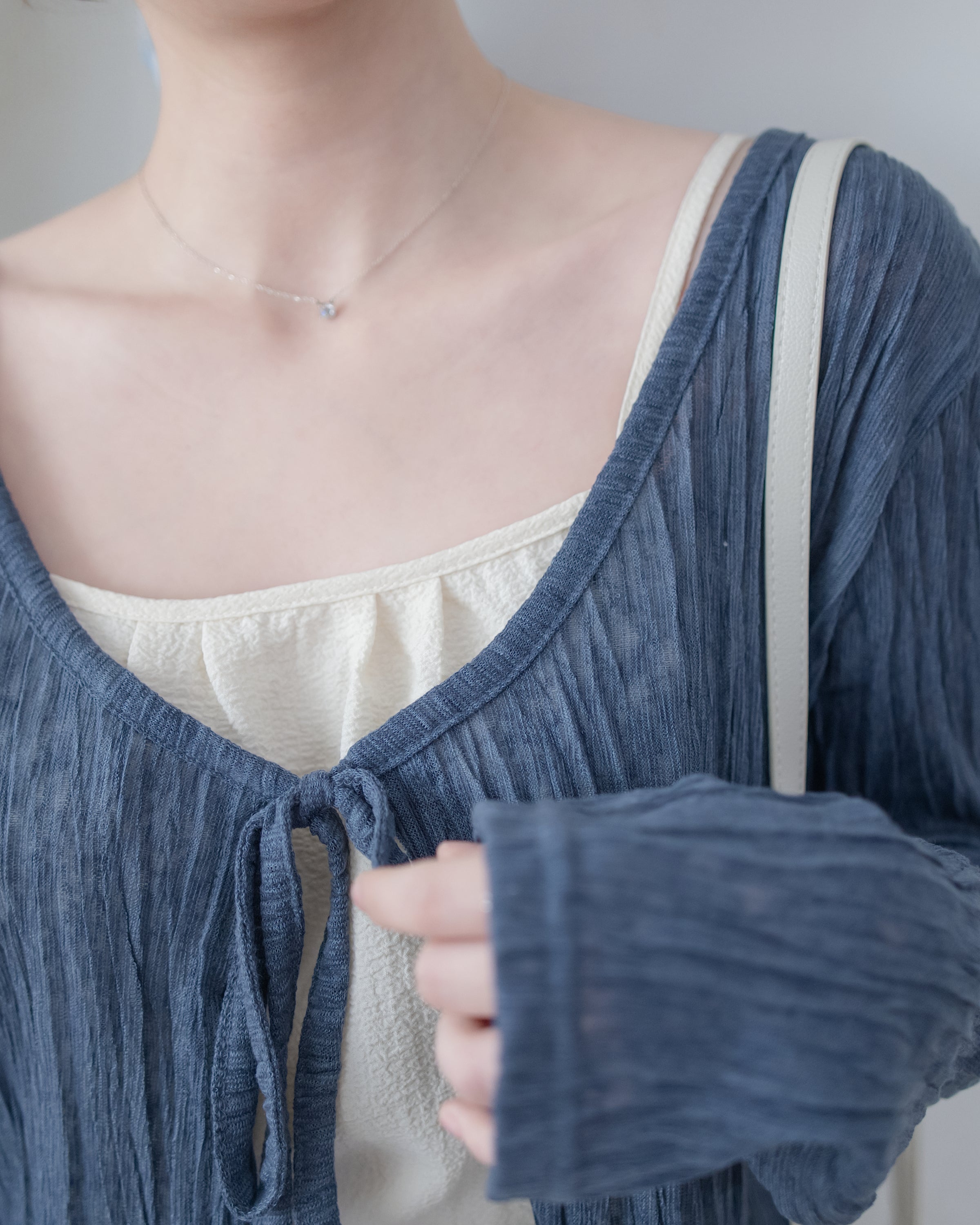 Cloud Touch Cardigan 防皺雲感皺褶顯瘦綁帶外套/ TP9214 (pre-order)