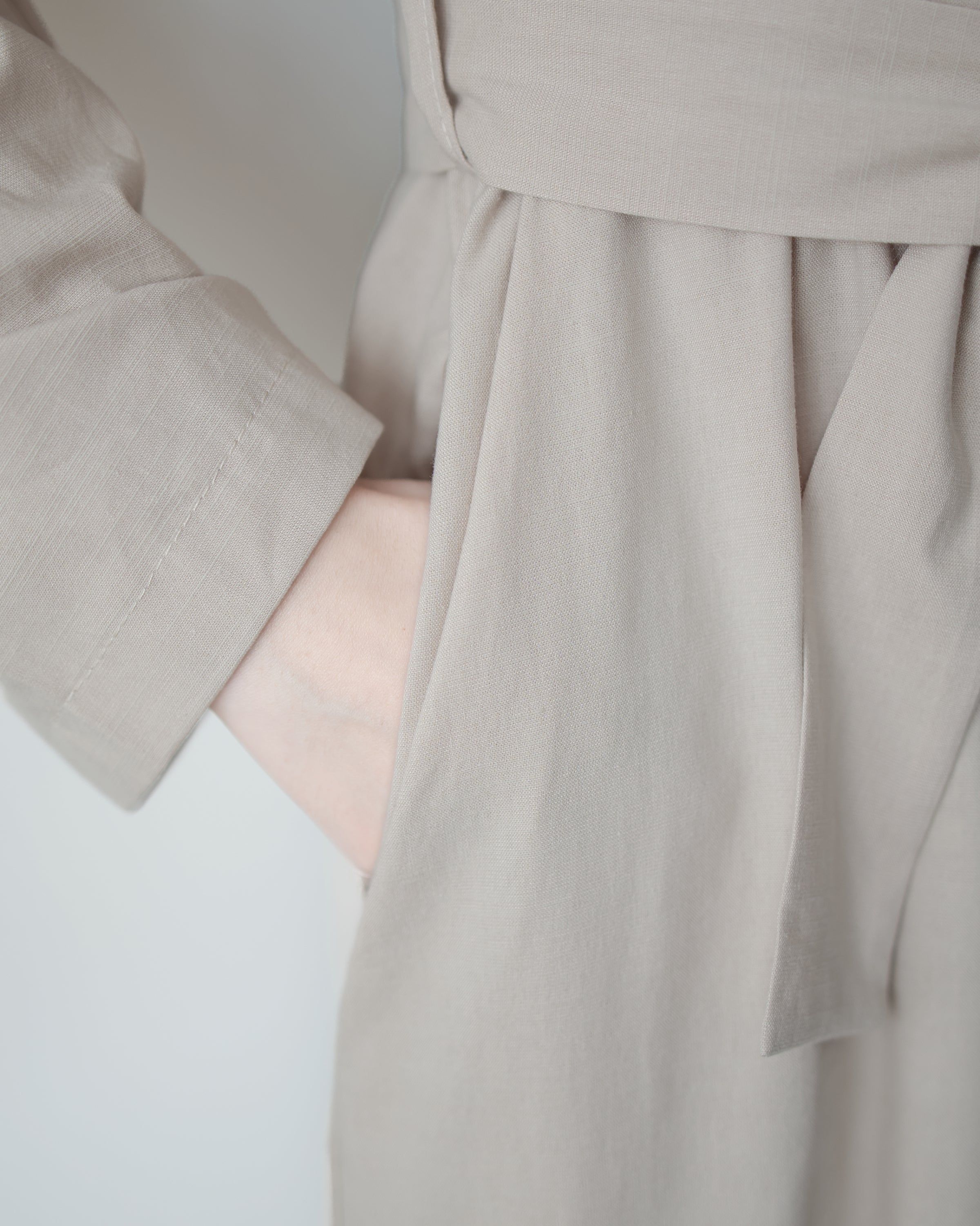 Tie-Waist Dress 隨性氣質雙圈修腰口袋連身裙/ DS1089