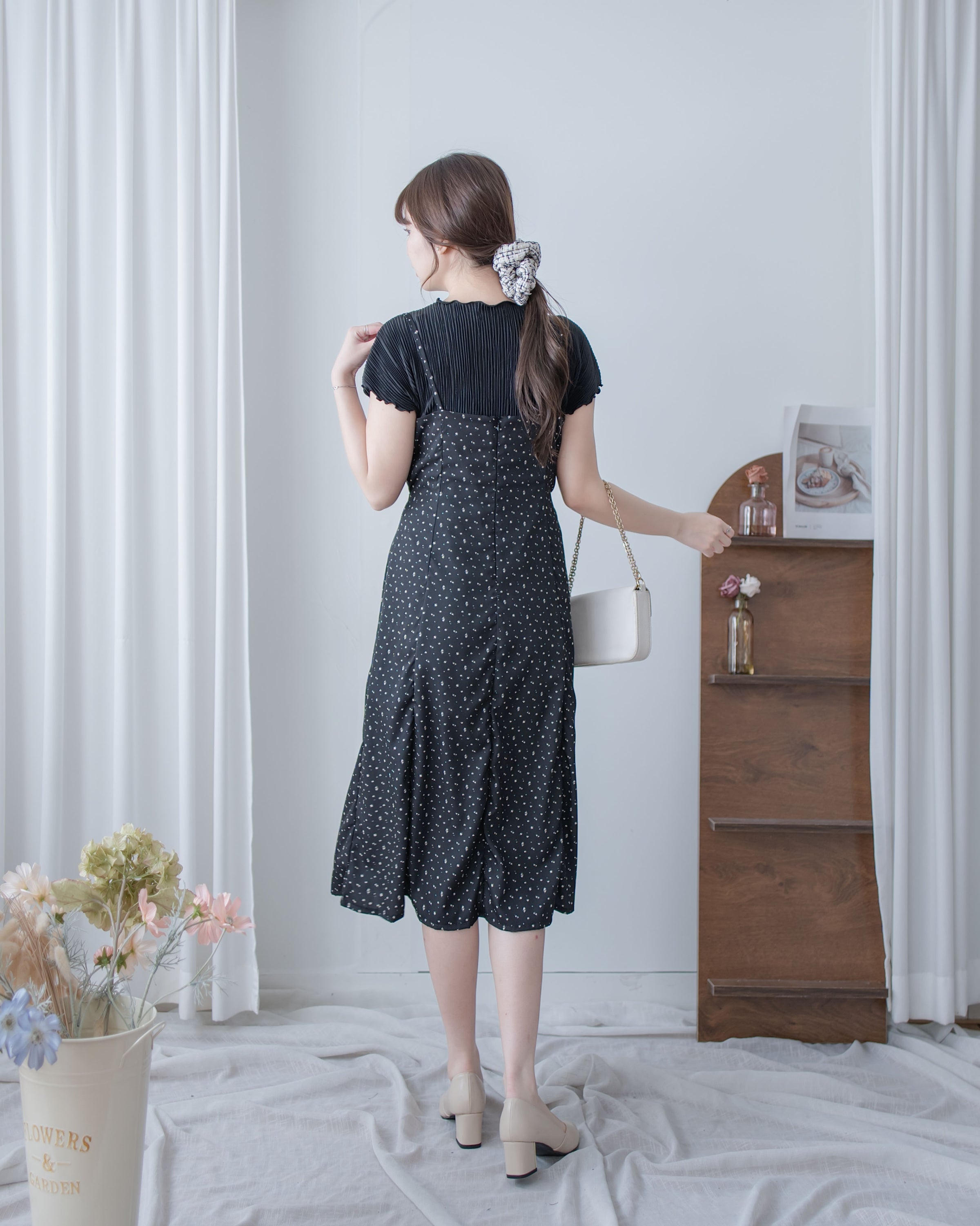Floral Vest Dress 質感清新減齡碎花顯瘦吊帶長裙/ DS1088