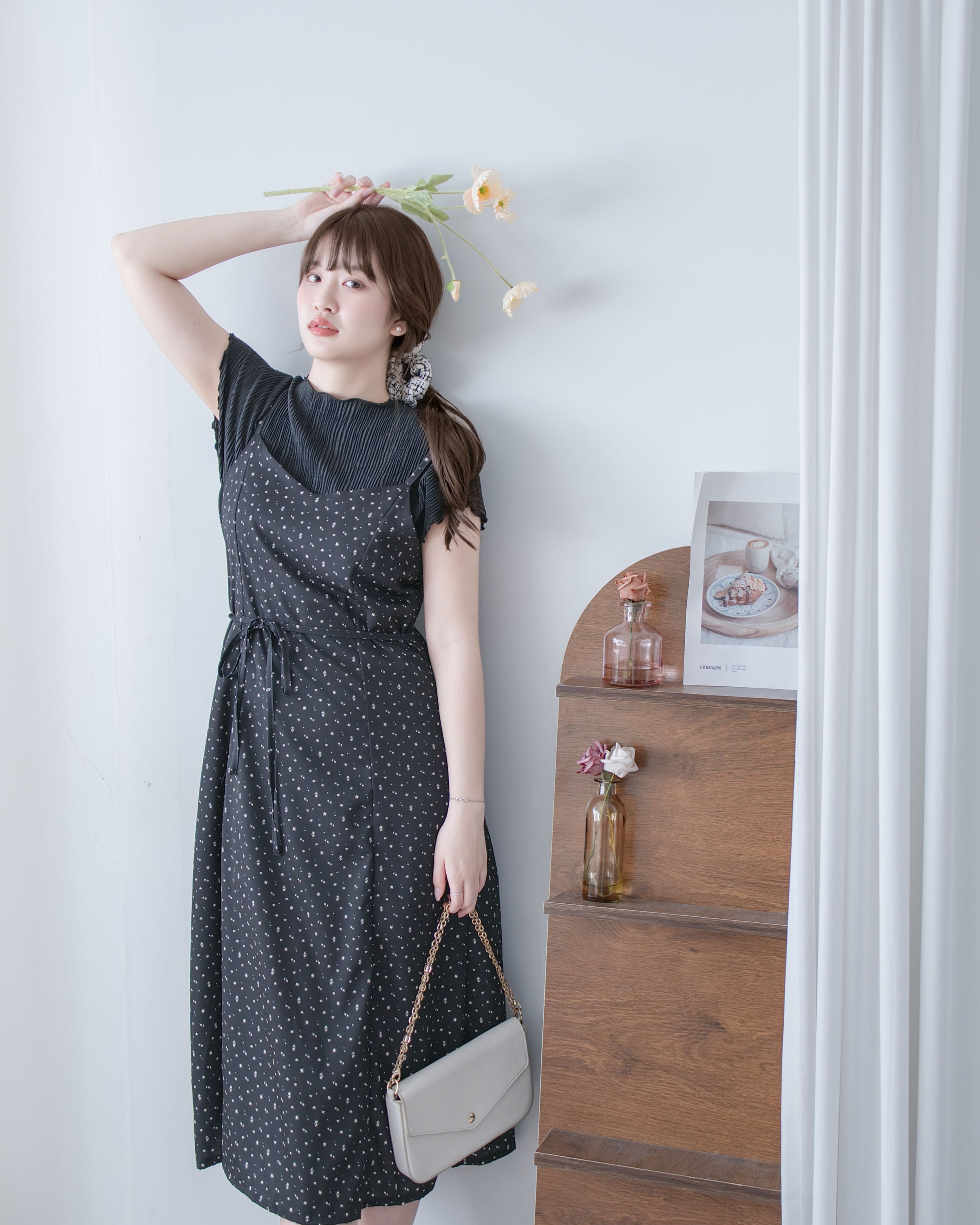 Floral Vest Dress 質感清新減齡碎花顯瘦吊帶長裙/ DS1088