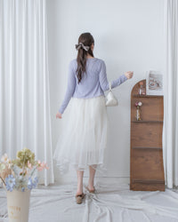 Asymmetric Veil Skirt 彈性腰身不規則層次紗裙/ SK8935